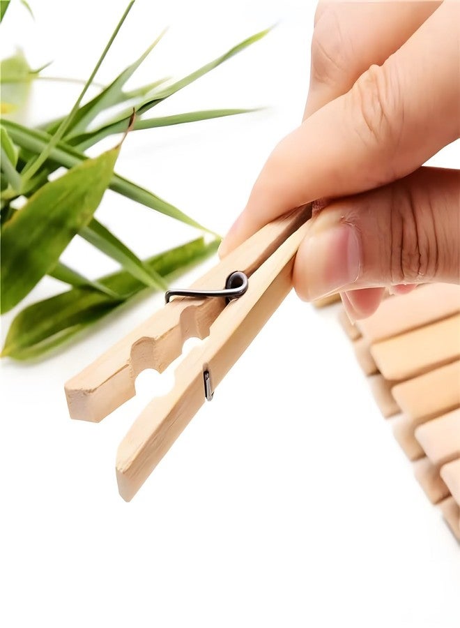 Cloudzy MDF Cloth Hanging Clip Paper Document Holder Wooden Chimti Photo Craft Hanger Party Decoration Pics Holding Pins Paper Clothes Organizer Pegs [ Pack of 20 ] - Image 3